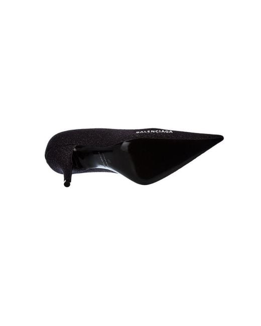 Balenciaga Blue Logo Pointed High Heels