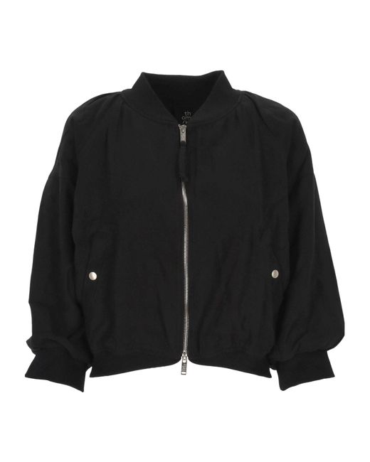 Thom Krom Black Zip-Up Bomber Jacket