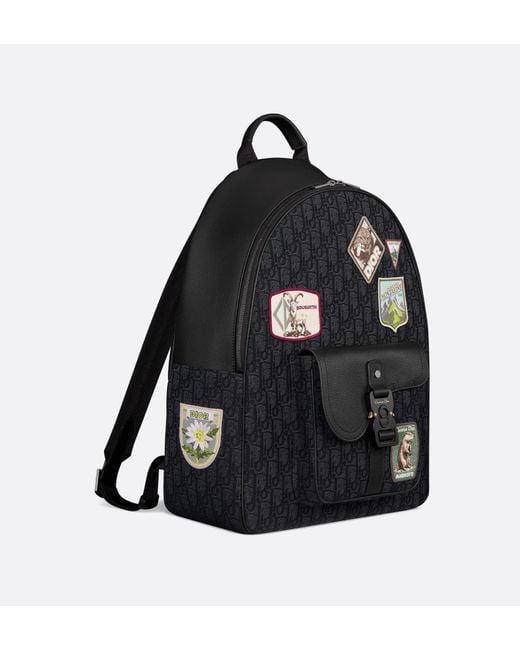 Dior Black Saddle Zip Backpack for men
