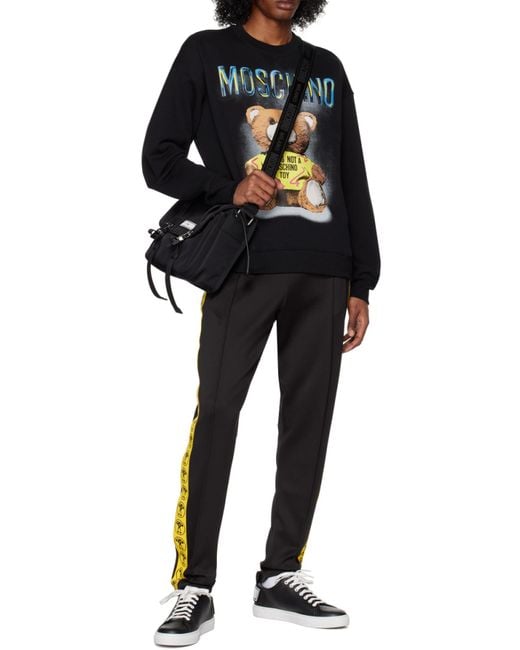 Moschino Black Elasticated Waistband Trousers for men