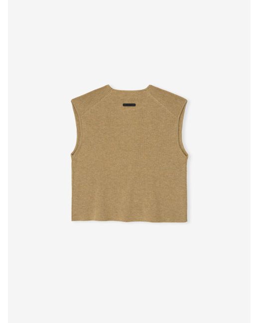Fear Of God Natural Signature Rib Knit Cropped Top
