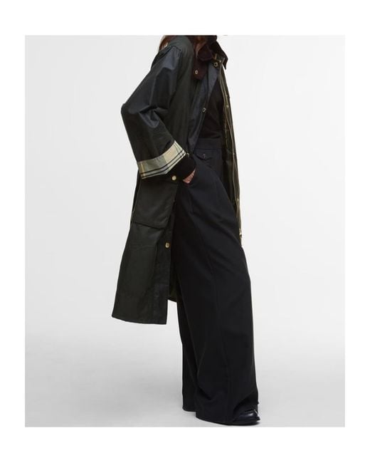 Barbour Black Milda Waxed Trench Coat