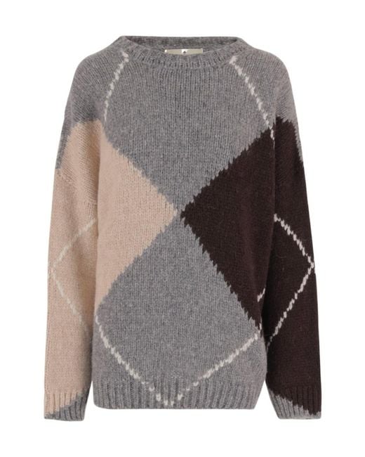Bruno Manetti Gray Crew-Neck Sweater