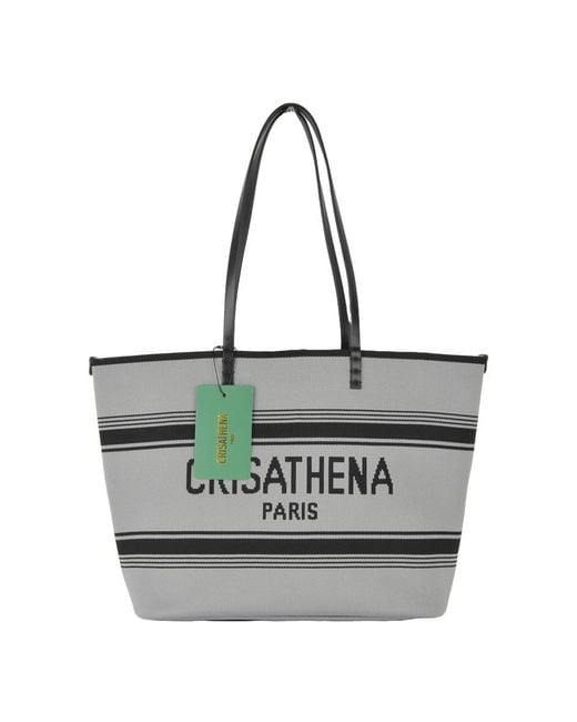 Crisathena White Large Double Handle Shoulder Bag
