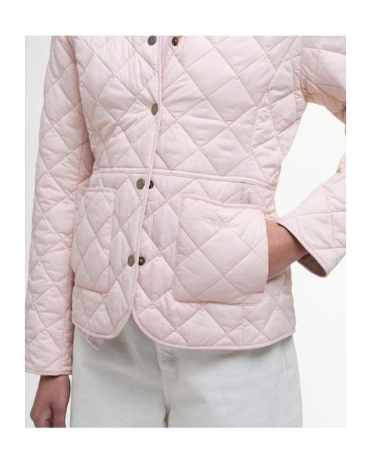 Barbour Pink Deveron Quilted Collar Jacket