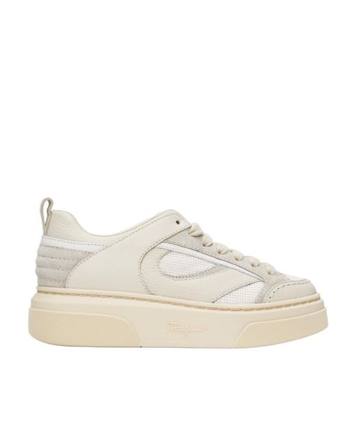 Ferragamo Natural Low-Top Leisure Sneakers