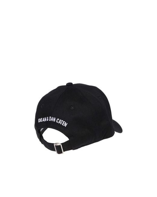 DSquared² Black Logo Printed Curved Peak Baseball Cap