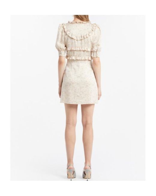 Alessandra Rich Natural Jacquard Mini Dress