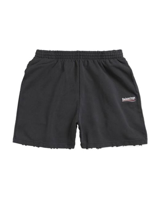 Balenciaga Gray Shorts Political Campaign Sweat Da Uomo for men