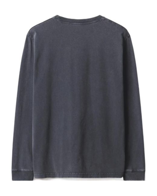 Maison Kitsuné Blue Maison Kitsuné Fox Head Patch Long-Sleeved T-Shirt for men