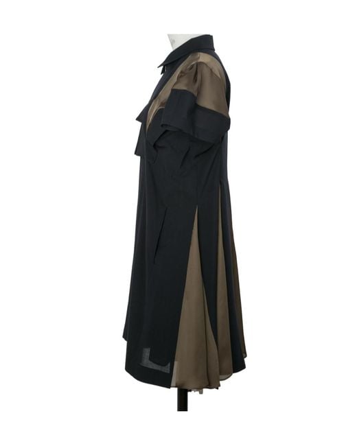 Sacai Black Wool Dress