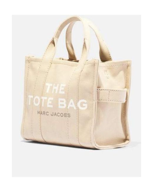 Marc Jacobs Natural Logo Printed Zip-Up Small Tote Bag