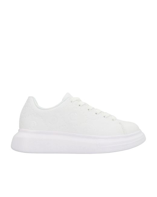 Just Cavalli White Logo Embossed Low-Top Sneakers