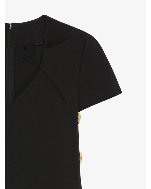 Givenchy Black V-Neck Short-Sleeved Mini Dress