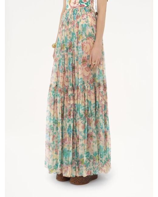 Chloé Green Chloé Gathered Maxi Skirt
