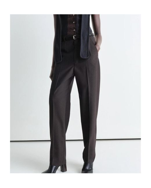 Lemaire Black Tapered Leg Tailored Trousers