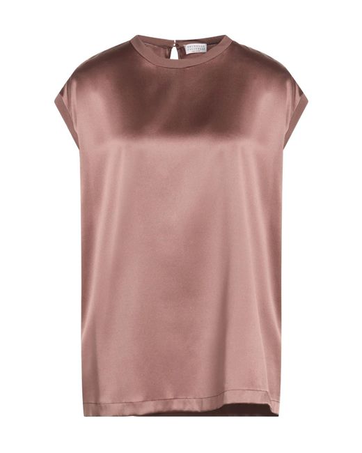Brunello Cucinelli Pink Solid Color Tops