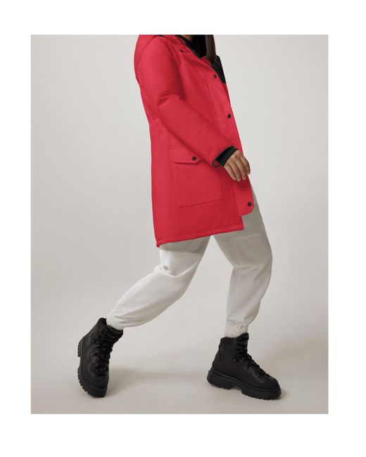 Canada Goose Red Logo-Patch Zip-Fastening Coat