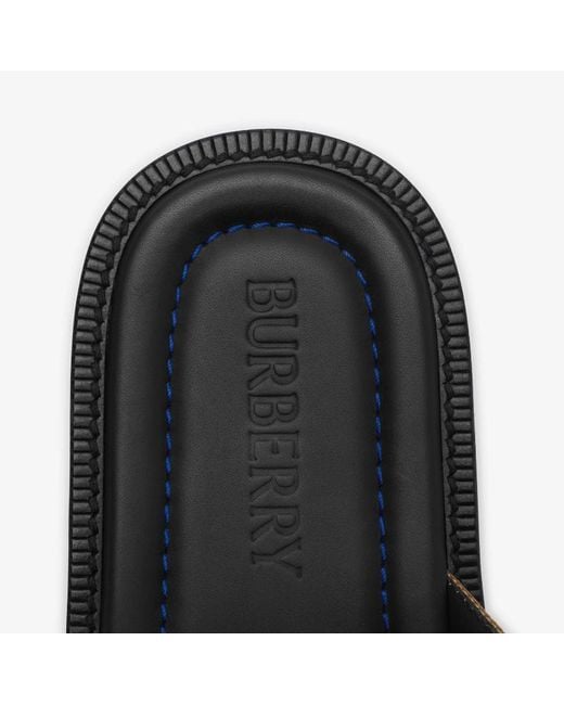 Burberry Brown Check Drift Sandals for men
