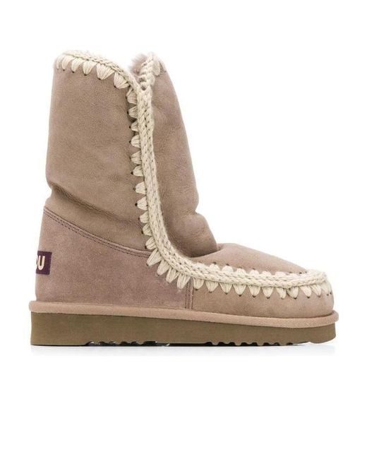 Mou Brown Shearling-Lined Suede Eskimo Boots