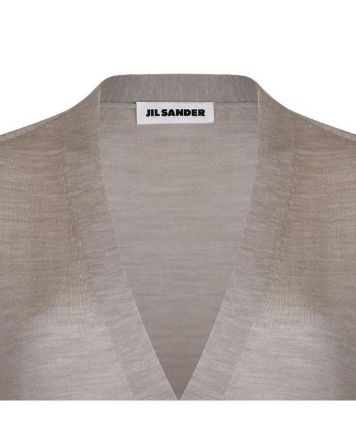 Jil Sander Gray Button-Up Cardigan