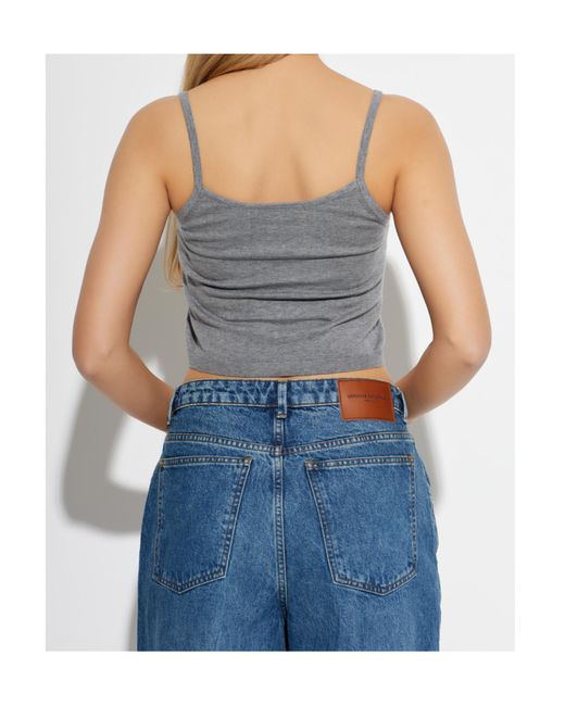 Officine Generale Gray Strap Cropped Top