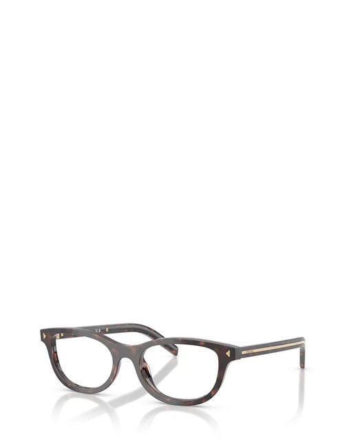 Prada White Eyewear Oval Frame Glasses