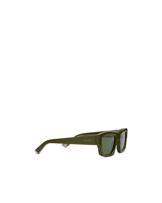 Gucci Green Rectangular Frame Sunglasses for men
