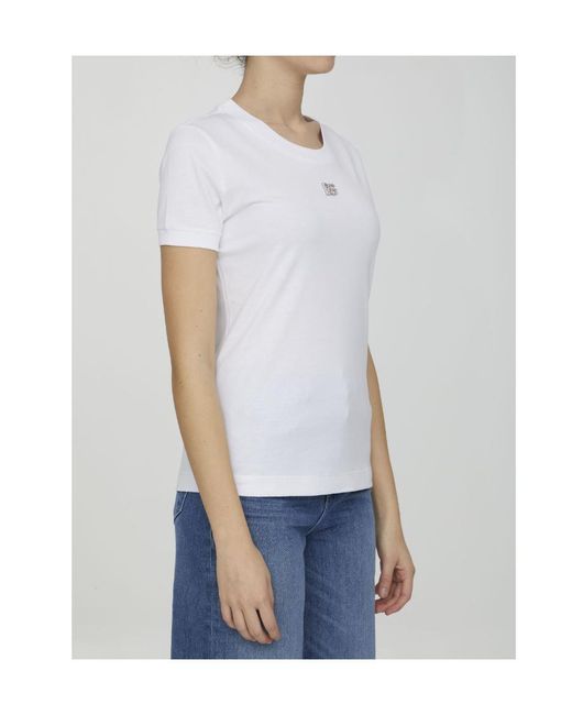 Dolce & Gabbana White Logo-Embellished Short-Sleeved Top