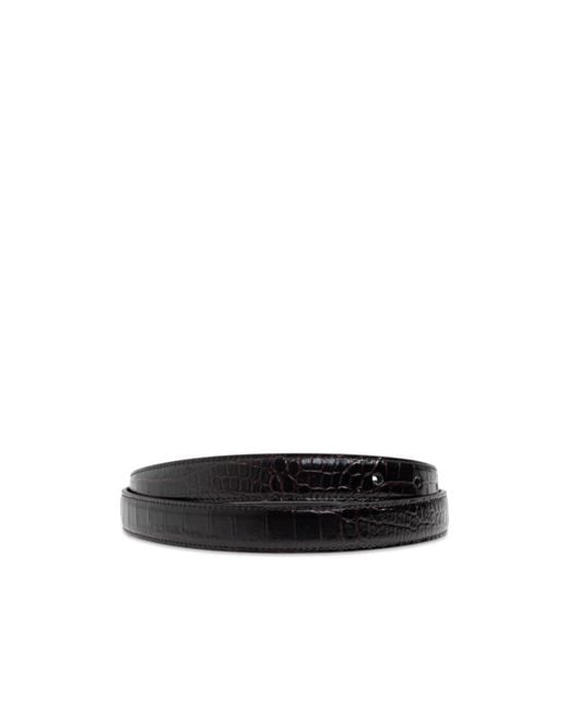 Saint Laurent White Logo Plaque Belt
