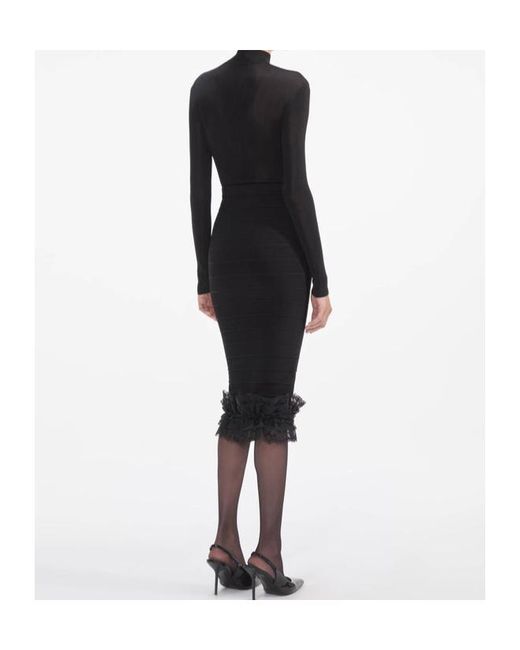 Self-Portrait Black Cut Out-Detailed Knitted Bodysuit
