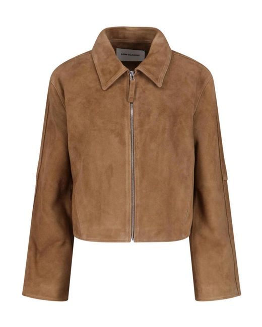 Low Classic Brown Boxy Zip-Front Jacket