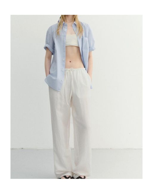 DUNST Blue Oversized Striped Short Sleeve Shirt for men