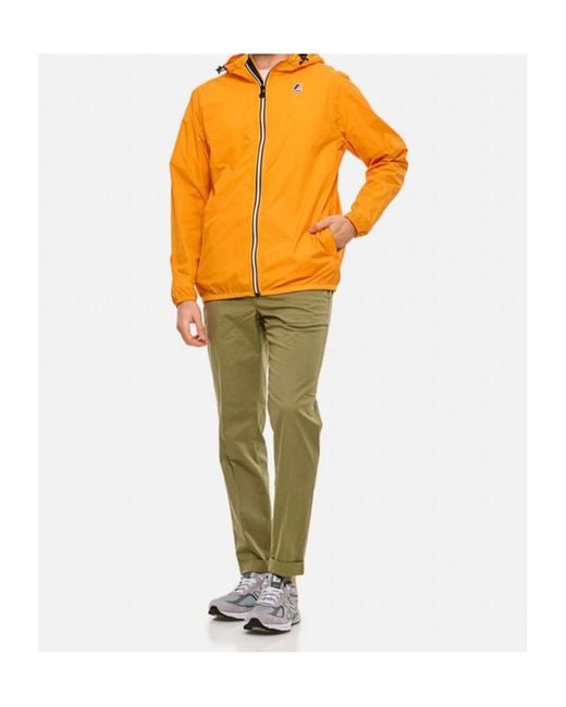 K-Way Orange Le Vrai 4.0 Claude Hooded Jacket for men