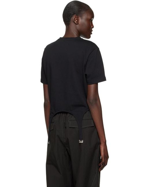 Dion Lee Black Short-Sleeved Garter T-Shirt for men