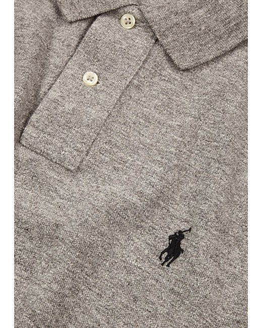 Polo Ralph Lauren Gray Slim Piqué Cotton Polo Shirt for men