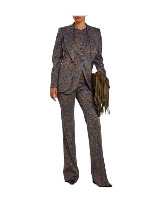 Etro Gray Paisley-Jacquard Woven Vest