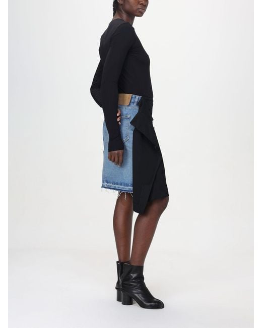 MM6 by Maison Margiela Black Panelled Denim Miniskirt