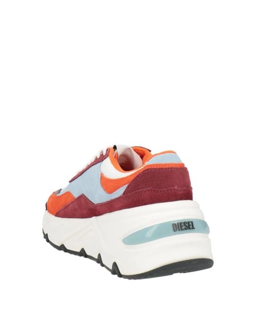 DIESEL Red Multi-Color Platform Sneakers
