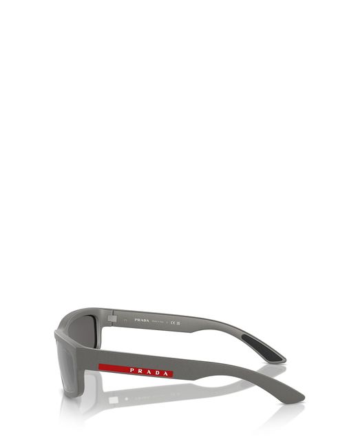 Prada Linea Rossa Gray Prada Eyewear Rectangular Frame Sunglasses for men