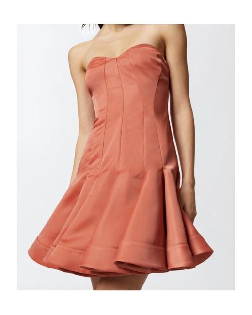 Pinko Red Godet Mini Dress