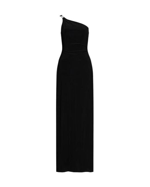 Ralph Lauren Black Lauren One-Shoulder Embellished Maxi Dress