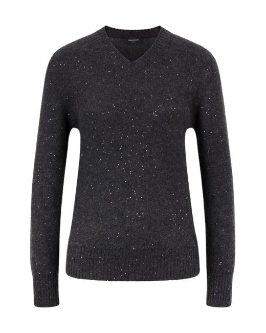 Fabiana Filippi Black Sequin Embellished V-Neck Jumper