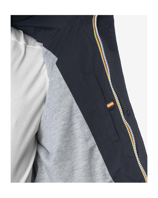 K-Way Blue Logo Detail High Neck Jacket for men