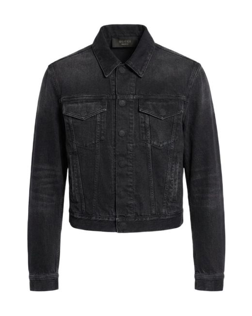 Gucci Black Washed Cotton Denim Jacket for men