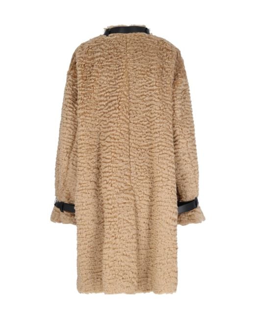 Jil Sander Natural Detachable Leather Neck Strap Calf-Length Coat