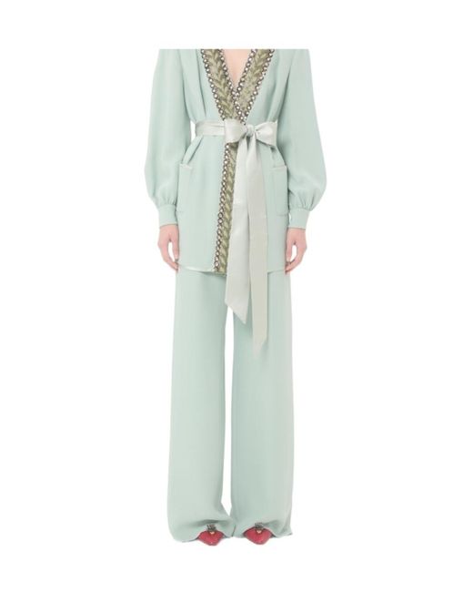 Valentino Green Cady Couture Trousers