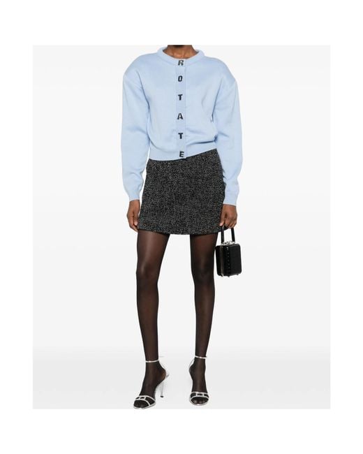 ROTATE BIRGER CHRISTENSEN Blue Logo-Button Cardigan