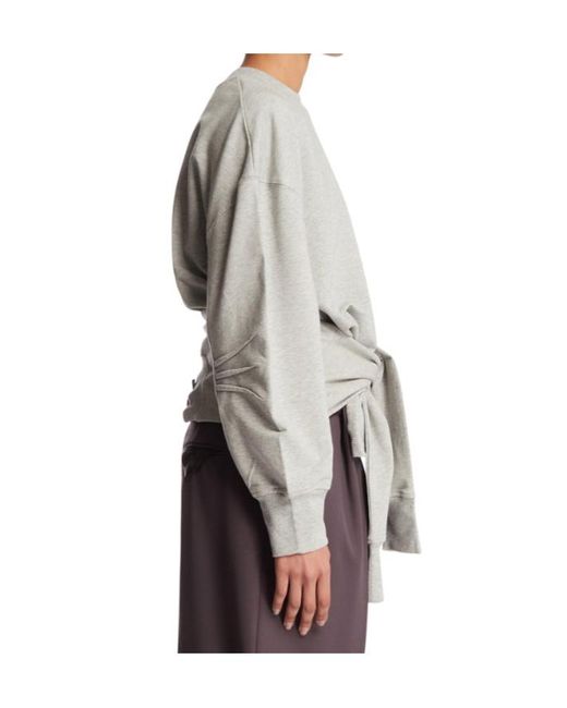The Attico Gray The Tie-Waist Sweatshirt