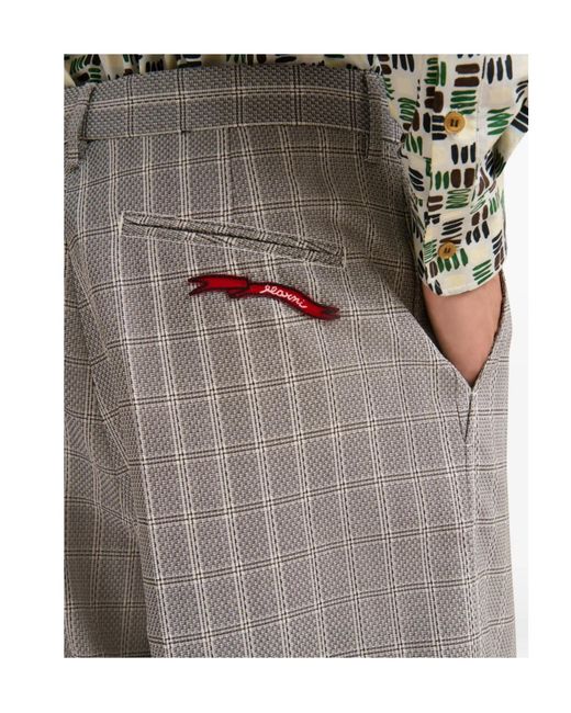 Marni Gray Pleats Checked Trousers for men